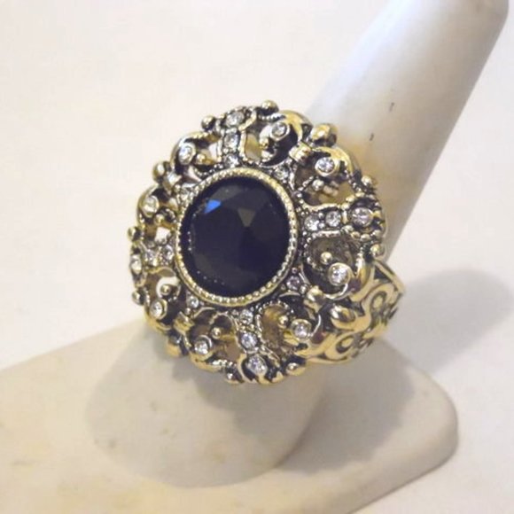 Heidi Daus Jet-Color "How Suite It Is" Crystal Ring Size 8 - Picture 3 of 5